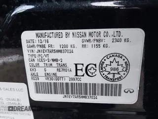 2017 Infiniti Q50 3.0t Premium with VIN JN1EV7AR5HM837024, listed as a IAAI auction lot 41027425 with 105,743 mi miles. Bid and sale history available at carsss.com. Image 9.