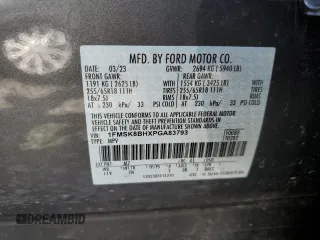 2023 Ford Explorer с VIN 1FMSK8BHXPGA83793, выставлен на аукционе Copart как лот 72593694 с пробегом 44 837 миль миль и Списание • Salvage title. История ставок и продаж доступна на DreamBid. Изображение 13.