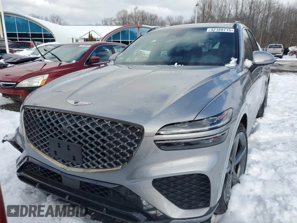 2022 Genesis GV70 Sport with VIN KMUMCDTC8NU022430, listed as a Copart auction lot 42189715 with 8,291 mi miles and Salvage title. Bid and sale history available at DreamBid. Image 5.