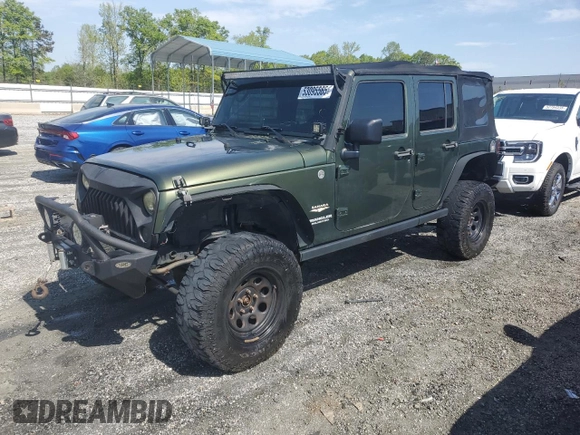 2008 Jeep Wrangler Unlimited Sahara with VIN 1J4GA59158L550576, listed as a Copart auction lot 53095565 with 208,434 mi miles and Salvage Title. Bid and sale history available at DreamBid. Image 1.