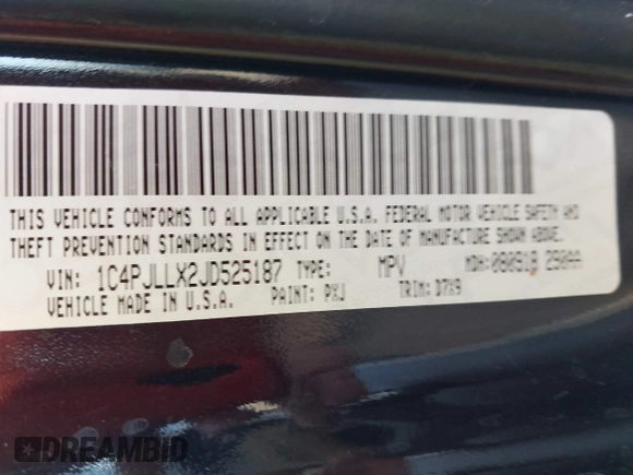2018 Jeep Cherokee Latitude Plus with VIN 1C4PJLLX2JD525187, listed as a IAAI auction lot 42292946 with 95,492 mi miles and . Bid and sale history available at DreamBid. Image 9.