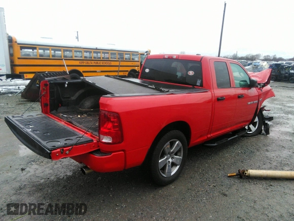 2012 Ram 1500 Express with VIN 1C6RD6FT7CS332002, listed as a IAAI auction lot 35835574 with 142,783 mi miles and . Bid and sale history available at DreamBid. Image 4.
