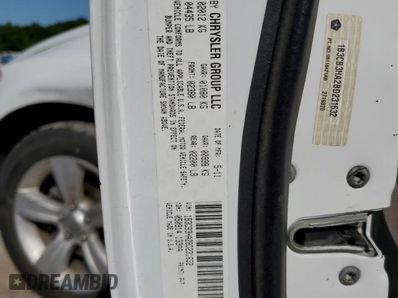 2011 Dodge Caliber Mainstreet with VIN 1B3CB3HA2BD231632, listed as a Copart auction lot 55273855 with 70,818 mi miles and Salvage Title. Bid and sale history available at DreamBid. Image 12.