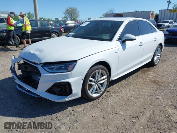 2021 Audi A4 S line Premium with VIN WAUDAAF46MN007457, listed as a IAAI auction lot 42143849 with 43,828 mi miles and . Bid and sale history available at DreamBid. Image 2.