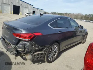 2017 Genesis G80 3.8L with VIN KMHGN4JE2HU182477, listed as a Copart auction lot 43333425 with 71,404 mi miles and Salvage Title. Bid and sale history available at DreamBid. Image 3.