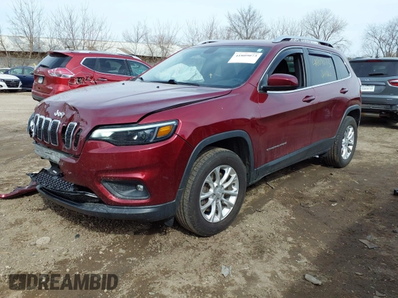 2019 Jeep Cherokee Latitude with VIN 1C4PJMCB2KD125898, listed as a IAAI auction lot 41809073 with 88,774 mi miles. Bid and sale history available at carsss.com. Image 17.