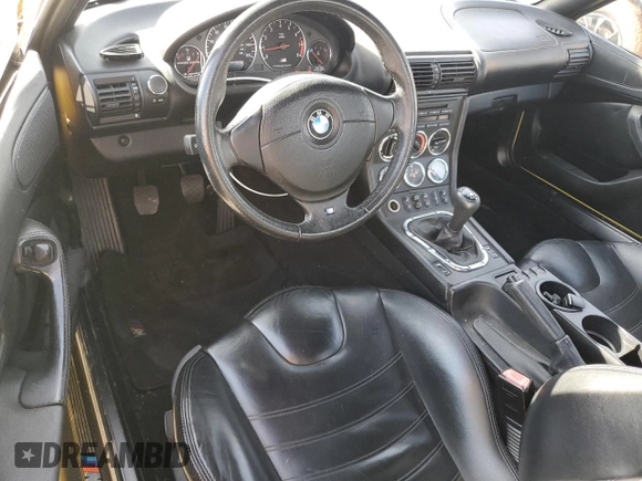 2000 BMW Z3 M 3.2L with VIN WBSCK9349YLC90528, listed as a Copart auction lot 42871855 with 104,614 mi miles and Salvage Title. Bid and sale history available at carsss.com. Image 8.
