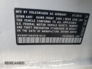 2015 Volkswagen CC R-Line with VIN WVWBP7AN3FE819216, listed as a Copart auction lot 75322834 with 135,261 mi miles and Salvage Title. Bid and sale history available at DreamBid. Image 12.