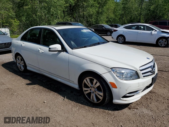 2011 Mercedes-Benz C with VIN WDDGF5CB9BF631438, listed as a Copart auction lot 62860085 with 204,528 mi miles and Salvage title. Bid and sale history available at DreamBid. Image 4.