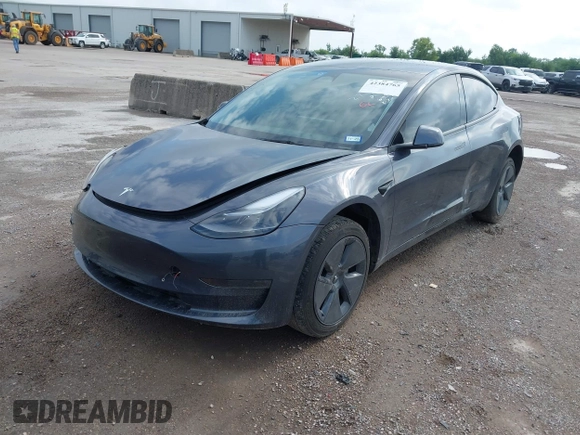 2023 Tesla Model 3 with VIN 5YJ3E1EA5PF676316, listed as a IAAI auction lot 42384765 with 33,715 mi miles and . Bid and sale history available at DreamBid. Image 2.