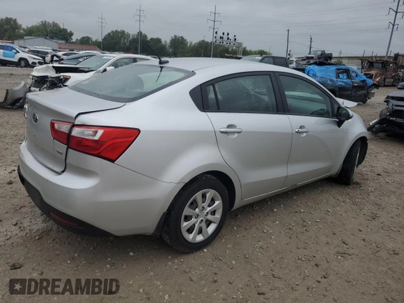 2013 Kia Rio LX with VIN KNADM4A33D6302498, listed as a Copart auction lot 73159954 with Not Provided miles and Salvage Title. Bid and sale history available at DreamBid. Image 3.