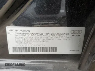 2012 Audi S4 Prestige with VIN WAUKGAFL3CA116770, listed as a Copart auction lot 48888174 with 31,343 mi miles and Non Repairable. Bid and sale history available at carsss.com. Image 12.