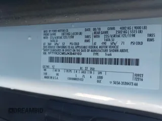 2018 Ford Transit with VIN 1FTYR2CM5JKB40103, listed as a IAAI auction lot 41854390 with 151,848 mi miles. Bid and sale history available at carsss.com. Image 9.