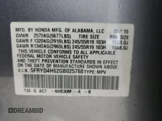2016 Acura MDX Technology с VIN 5FRYD4H62GB025760, выставлен на аукционе Copart как лот 57114915 с пробегом 78 013 миль миль и Списание • Salvage title. История ставок и продаж доступна на DreamBid. Изображение 14.