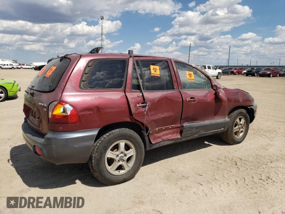 2003 Hyundai Santa Fe GLS with VIN KM8SC13D23U448494, listed as a Copart auction lot 62625224 with 7,094 mi miles and Salvage Title. Bid and sale history available at carsss.com. Image 3.
