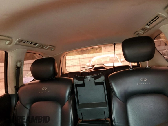 2011 Infiniti QX56 7-passenger with VIN JN8AZ2NF9B9504083, listed as a Copart auction lot 75199764 with 128,794 mi miles and Salvage Title. Bid and sale history available at carsss.com. Image 10.