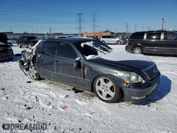 2005 Lexus LS 430 with VIN JTHBN36F255012926, listed as a Copart auction lot 45208135 with 197,570 mi miles and Salvage Title. Bid and sale history available at carsss.com. Image 4.