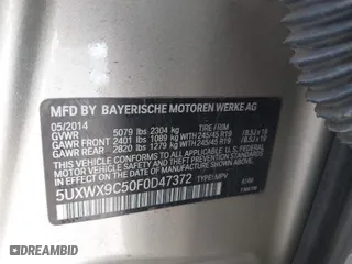 2015 BMW X3 xDrive28i with VIN 5UXWX9C50F0D47372, listed as a IAAI auction lot 41906769 with 109,973 mi miles. Bid and sale history available at carsss.com. Image 9.
