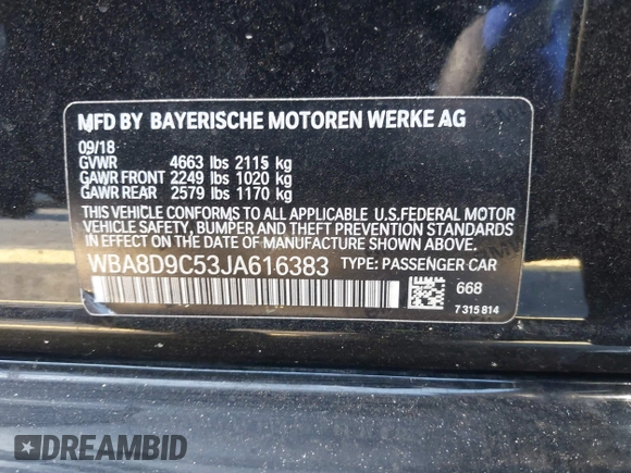 2018 BMW 3 Series 330i xDrive с VIN WBA8D9C53JA616383, выставлен на аукционе IAAI как лот 42319253 с пробегом 89 297 миль миль и . История ставок и продаж доступна на DreamBid. Изображение 9.