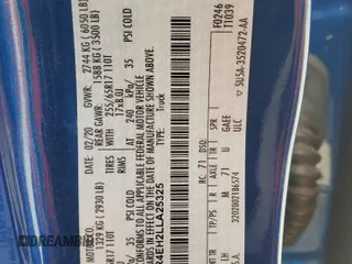 2020 Ford Ranger XL with VIN 1FTER4EH2LLA25325, listed as a Copart auction lot 49509975 with 61,780 mi miles and Salvage Title. Bid and sale history available at carsss.com. Image 13.