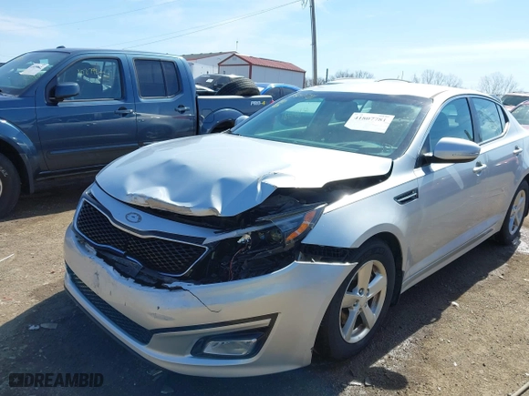 2015 Kia Optima LX with VIN 5XXGM4A76FG489565, listed as a IAAI auction lot 41807781 with 57,968 mi miles. Bid and sale history available at carsss.com. Image 17.
