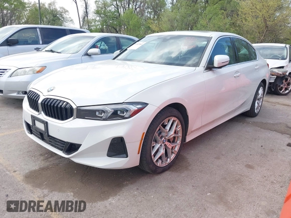 2025 BMW 3 Series 330i xDrive with VIN 3MW89CW00S8F11845, listed as a IAAI auction lot 42052983 with 4,879 mi miles. Bid and sale history available at carsss.com. Image 2.