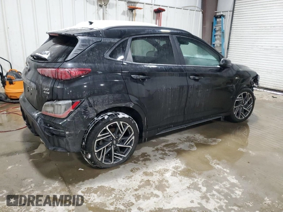 2022 Hyundai Kona N Line with VIN KM8K3CA32NU832526, listed as a Copart auction lot 87066404 with 20,062 mi miles and Salvage Title. Bid and sale history available at carsss.com. Image 3.