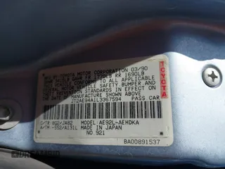 1990 Toyota Corolla z VIN JT2AE94A1L3367594, wystawiony jako IAAI lot #42557468 z przebiegiem 136 600 mil mil oraz . Historia ofert i sprzedaży dostępna na DreamBid. Obrazek 9.