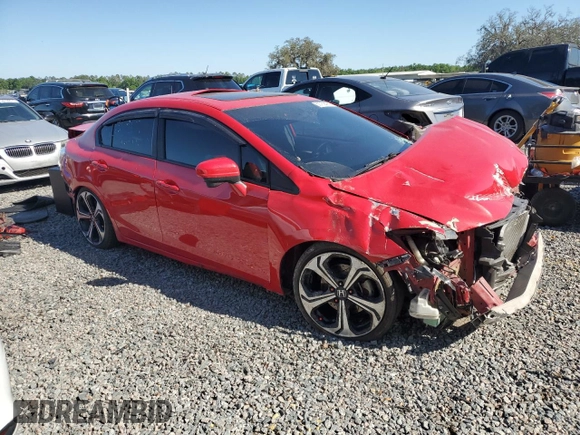 2015 Honda Civic Sedan Si with VIN 2HGFB6E5XFH700576, listed as a Copart auction lot 50769495 with 0 mi miles and Salvage Title. Bid and sale history available at carsss.com. Image 4.