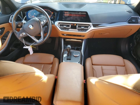 2019 BMW 3 Series 330i with VIN WBA5R1C5XKFH15134, listed as a Copart auction lot 49879055 with 16,605 mi miles and Salvage Title. Bid and sale history available at carsss.com. Image 8.