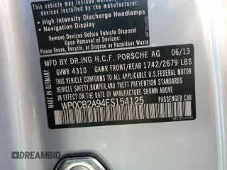 2014 Porsche 911 Carrera S with VIN WP0CB2A94ES154125, listed as a Copart auction lot 70101644 with 39,561 mi miles and Salvage Title. Bid and sale history available at carsss.com. Image 12.