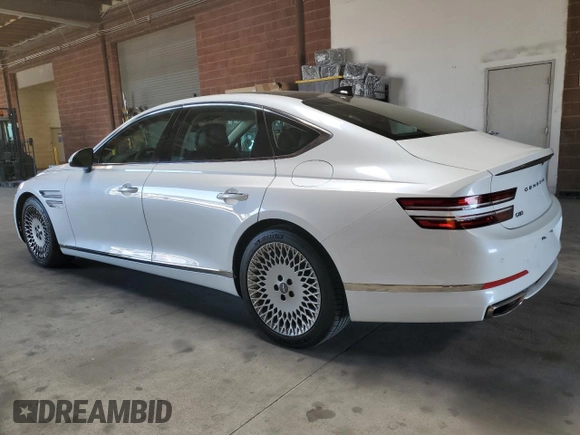 2022 Genesis G80 2.5T with VIN KMTGB4SC7NU092264, listed as a Copart auction lot 64142425 with 72,389 mi miles and Salvage title. Bid and sale history available at DreamBid. Image 2.