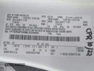 2021 Ford Ranger XL z VIN 1FTER4FH6MLD35459, wystawiony jako IAAI lot #41864824 z przebiegiem 43 181 mil mil oraz . Historia ofert i sprzedaży dostępna na DreamBid. Obrazek 9.