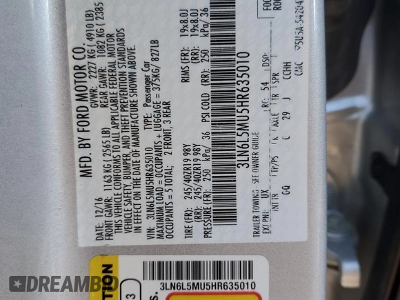 2017 Lincoln MKZ Hybrid Reserve with VIN 3LN6L5MU5HR635010, listed as a Copart auction lot 80187354 with 116,431 mi miles and Salvage Title. Bid and sale history available at carsss.com. Image 12.