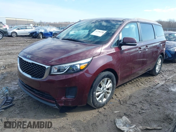 2017 Kia Sedona LX with VIN KNDMB5C19H6284704, listed as a IAAI auction lot 41756190 with 101,488 mi miles. Bid and sale history available at carsss.com. Image 18.