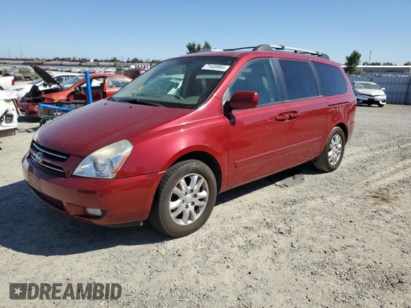 2007 Kia Sedona EX with VIN KNDMB233976177716, listed as a Copart auction lot 71408984 with 173,640 mi miles and Salvage Title. Bid and sale history available at DreamBid. Image 1.