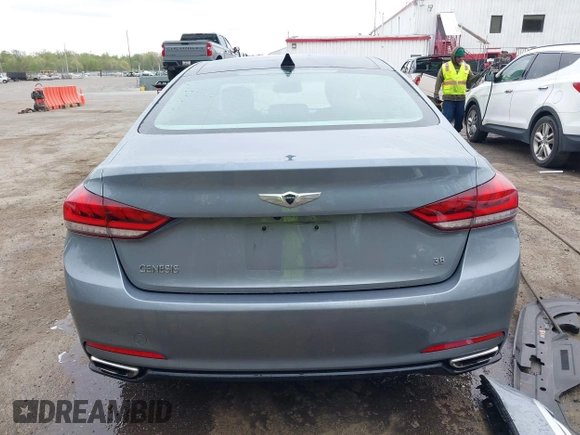 2015 Hyundai Genesis 3.8L with VIN KMHGN4JE8FU098774, listed as a IAAI auction lot 42069813 with 76,397 mi miles. Bid and sale history available at carsss.com. Image 17.