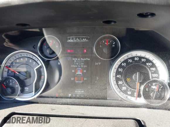 2021 Ram 1500 Classic Warlock with VIN 1C6RR7GT2MS595912, listed as a IAAI auction lot 41733123 with 33,156 mi miles. Bid and sale history available at carsss.com. Image 15.