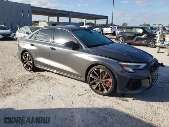2023 Audi S3 Premium Plus z VIN WAUH3DGY2PA048730, wystawiony jako Copart lot #86838234 z przebiegiem 30 215 mil mil oraz Nie do naprawy • Non repairable. Historia ofert i sprzedaży dostępna na DreamBid. Obrazek 4.