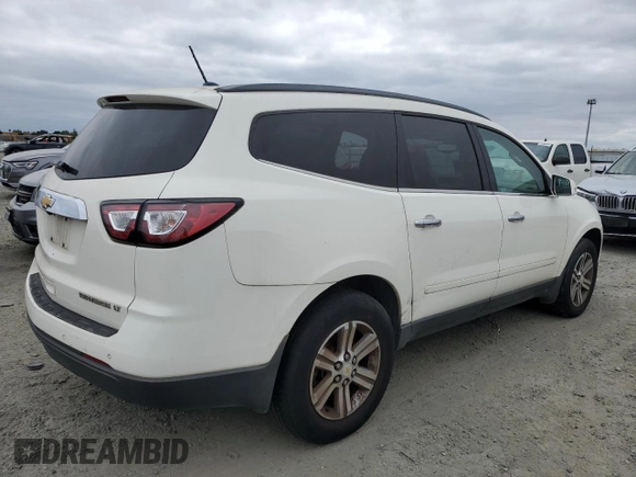 2015 Chevrolet Traverse LT z VIN 1GNKVHKD0FJ321197, wystawiony jako Copart lot #53737015 z przebiegiem Nie podano mil oraz Czysty tytuł • Clean title. Historia ofert i sprzedaży dostępna na DreamBid. Obrazek 3.