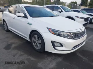 2014 Kia Optima Hybrid LX with VIN KNAGM4AD4E5066134, listed as a IAAI auction lot 41903191 with 105,146 mi miles. Bid and sale history available at carsss.com. Image 1.