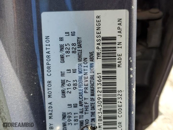 2009 Mazda Mazda3 s Touring with VIN JM1BK343091213661, listed as a Copart auction lot 42759185 with 154,674 mi miles and Salvage Title. Bid and sale history available at carsss.com. Image 14.