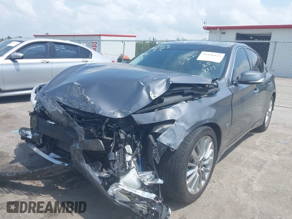 2020 Infiniti Q50 Pure with VIN JN1EV7APXLM208317, listed as a IAAI auction lot 39446112 with 34,846 mi miles and . Bid and sale history available at carsss.com. Image 2.