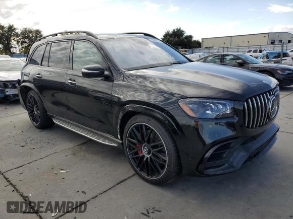 2021 Mercedes-Benz GLS 63 AMG with VIN 4JGFF8KEXMA308157, listed as a Copart auction lot 74989543 with 27,440 mi miles and . Bid and sale history available at DreamBid. Image 4.