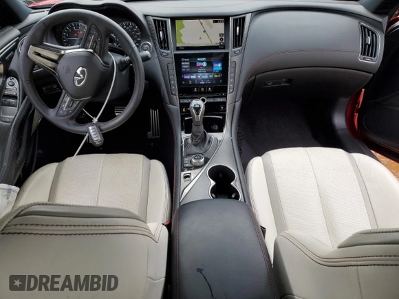 2021 Infiniti Q60 Red Sport 400 with VIN JN1FV7LK0MM530441, listed as a Copart auction lot 45025825 with 17,319 mi miles and Salvage title. Bid and sale history available at DreamBid. Image 8.