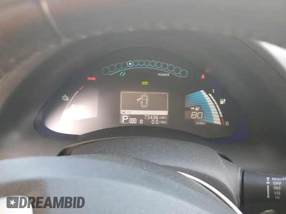 2014 Nissan LEAF SL with VIN 1N4AZ0CP2EC335954, listed as a Copart auction lot 53363845 with 73,436 mi miles and Salvage Title. Bid and sale history available at DreamBid. Image 9.