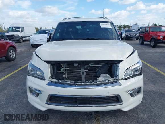 2016 Infiniti QX80 with VIN JN8AZ2NE6G9125296, listed as a IAAI auction lot 40869127 with 96,998 mi miles. Bid and sale history available at carsss.com. Image 6.