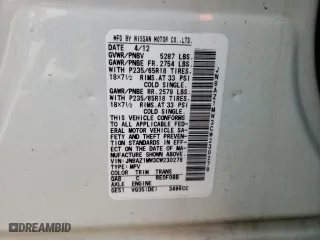 2012 Nissan Murano SV with VIN JN8AZ1MW3CW230278, listed as a Copart auction lot 67509724 with 161,136 mi miles and Salvage Title. Bid and sale history available at carsss.com. Image 13.