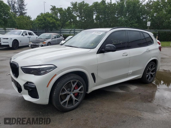 2021 BMW X5 sDrive40i with VIN 5UXCR4C01M9H47230, listed as a Copart auction lot 59798464 with 36,975 mi miles and Salvage title. Bid and sale history available at DreamBid. Image 1.
