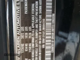 2018 McLaren 570S z VIN SBM13FAA1JW004280, wystawiony jako Copart lot #63609654 z przebiegiem 22 596 mil mil oraz Szkody całkowita. Historia ofert i sprzedaży dostępna na DreamBid. Obrazek 12.